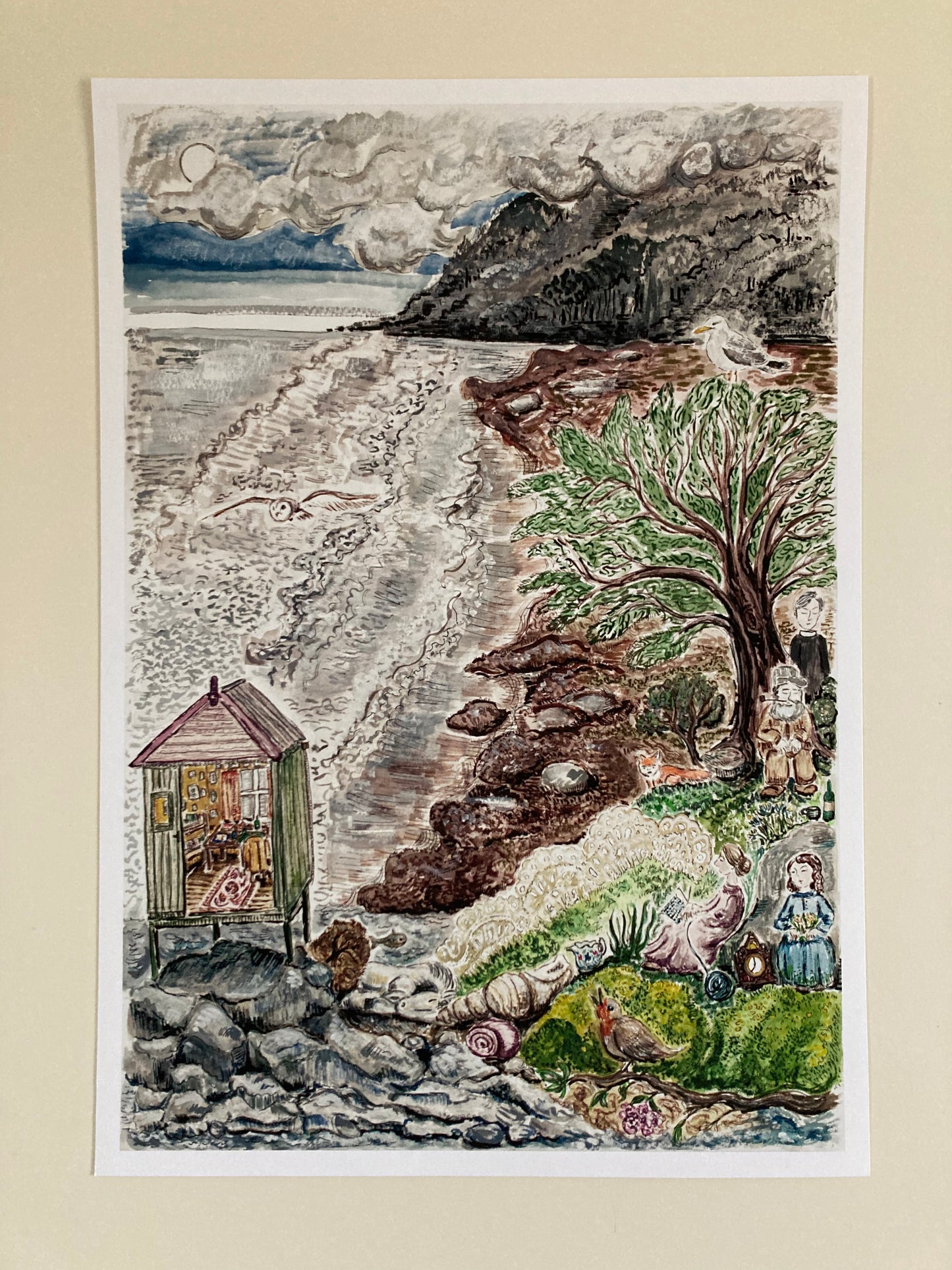 The horse, the robin and the laced leaves